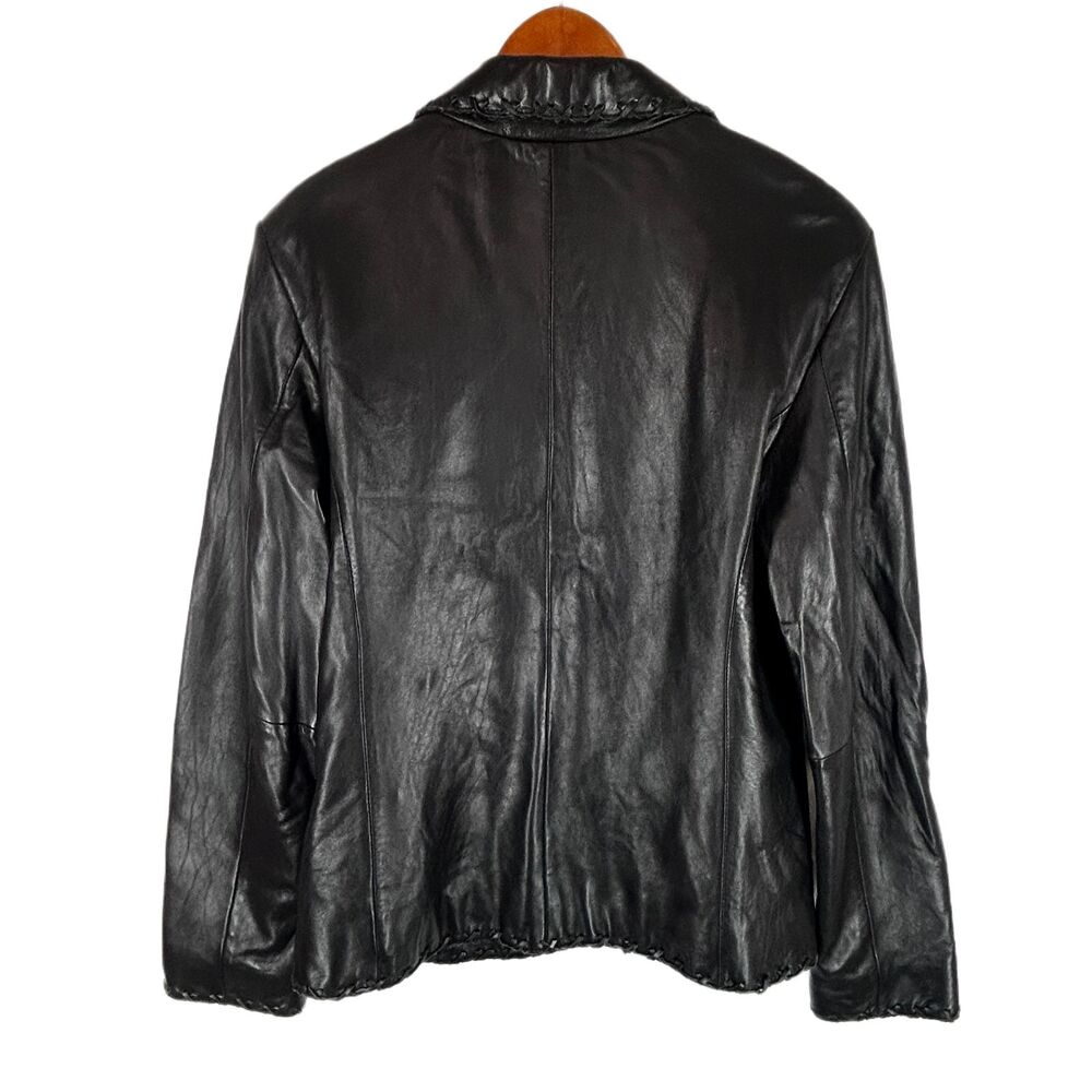 ๐ Jones New York Butter Soft Black Leather Jacket M Elegant Western Vibes - Picture 7 of 10